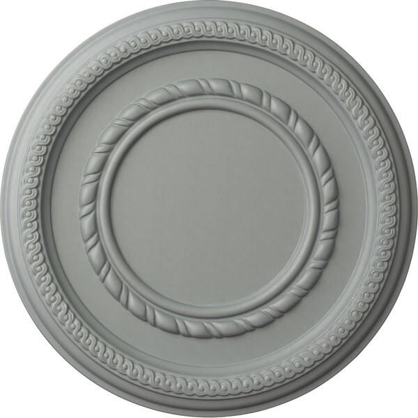 Ekena Millwork Federal Roped Small Ceiling Medallion (Fits Canopies up to 6"), 12 5/8"OD x 1 1/8"P, Primed White CM12FE - main